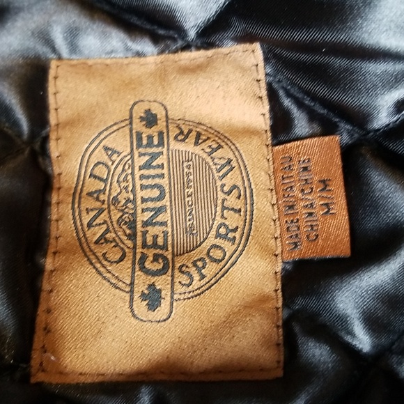 (M) Canada Sportswear Genuine 100% Leather Shell Moto Biker Satin Quilted Lined - Picture 3 of 11